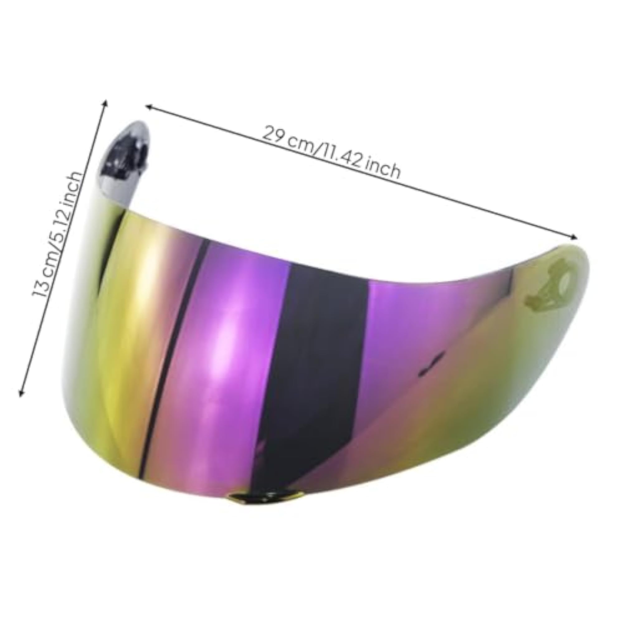 Glossy Rainbow Anti-Fog Motorcycle Face Shield, Impact-Resistant
